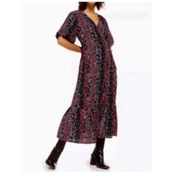 NWT Topshop Peplum Frill Wrap Maxi Dress | Size 2 | Floral Cottagecore‎ - Picture 8 of 8